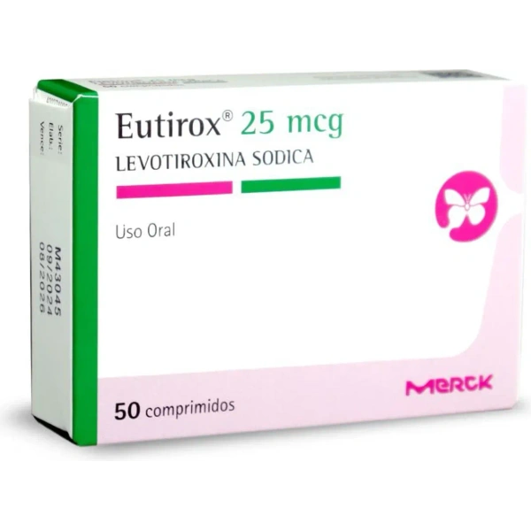 Eutirox 25 mcg 50 comprimidos (Levotiroxina)