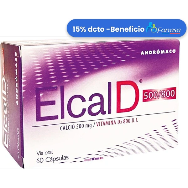 Elcal D 500/800 mg x 60 Capsulas