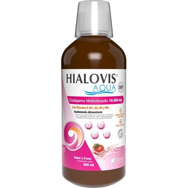 Hialovis Aqua Colágeno hidrolizado 10,000 mg  600 mL Sabor Fresa