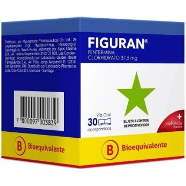 Figuran (B) Fentermina 37.5mg 30 Comprimidos Recubiertos