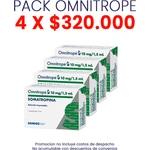 Pack Omnitrope Somatropina 10 mg / 1,5 mL Solución Inyectable x 4 cartuchos