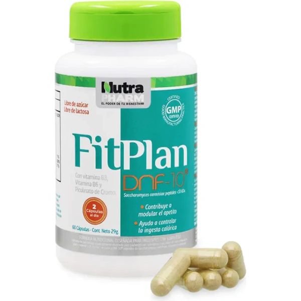 FitPlan DNF-10 Saciante Nutrapharm, 60 cápsulas 