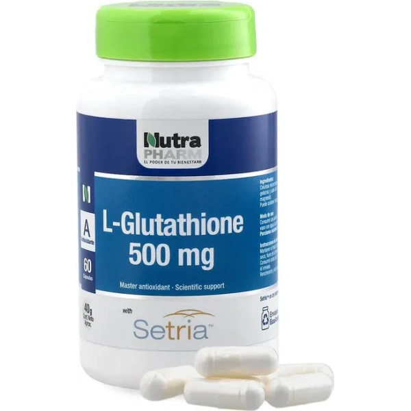 L-Glutathione 500 mg Nutrapharm, 60 Cápsulas Premium