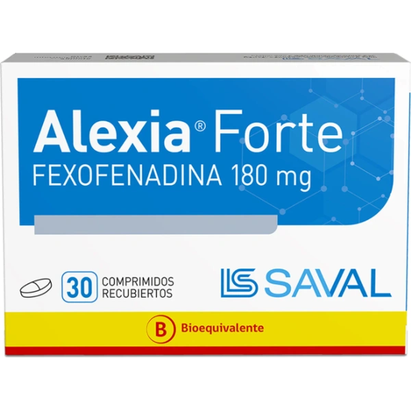 Alexia Forte (B) Fexofenadina 180mg 30 Comprimidos Recubiertos