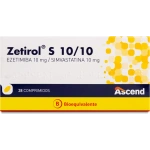 Zetirol S Ezetimiba / Simvastatina 10/10mg 28 Comprimidos Ley Cenabast