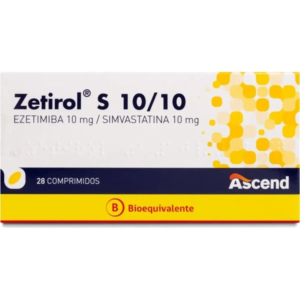 Zetirol S Ezetimiba / Simvastatina 10/10mg 28 Comprimidos Ley Cenabast
