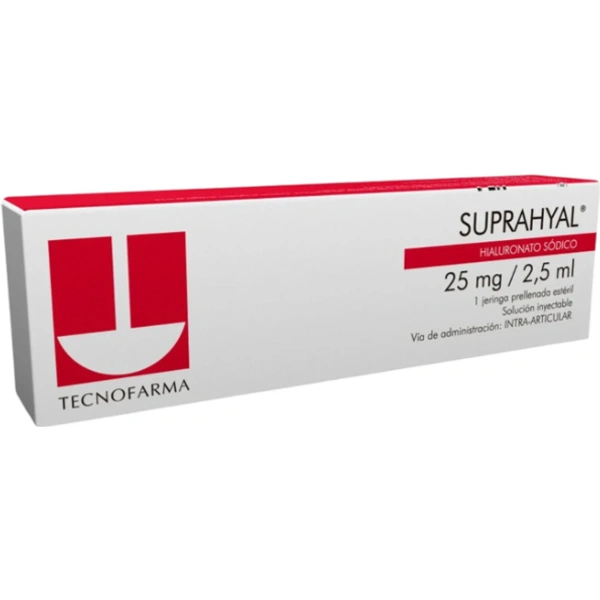 Suprahyal Hialuronato Sódico 25mg/2.5ml Inyectable 1 Jeringa Prellenada