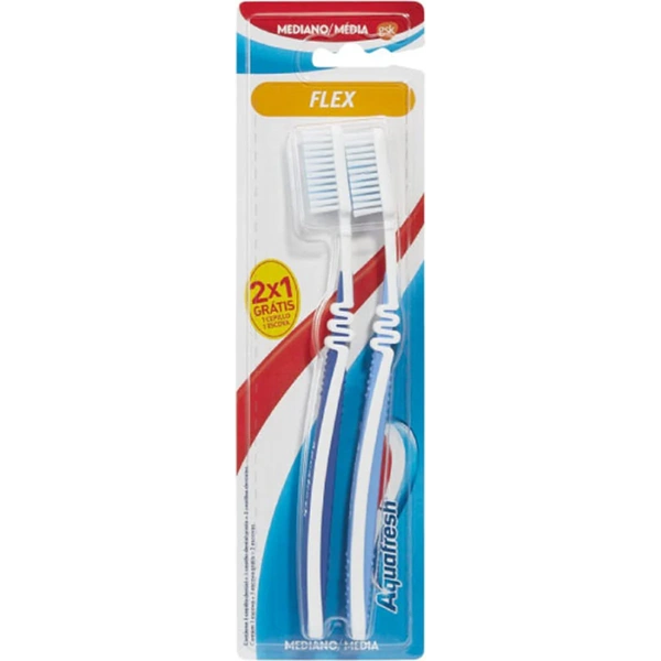 AQUAFRESH CEPILLO DENTAL FLEX MEDIO X 2 UNIDADES