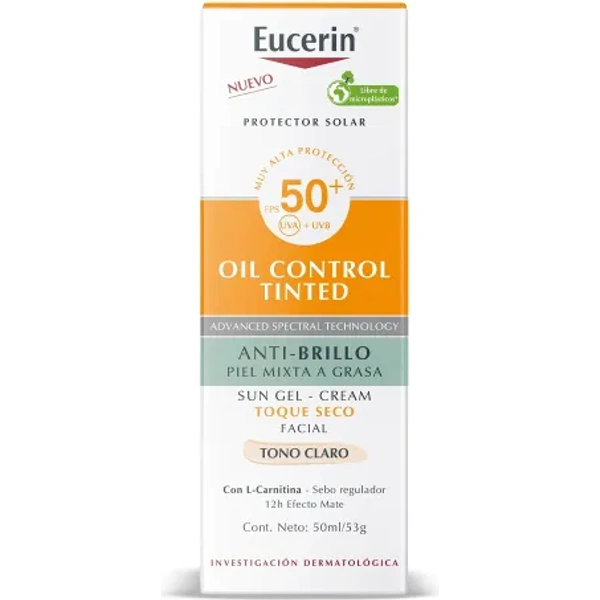 Eucerin Protector Facial Gel Oil Control Tono Claro FPS50+ 50ml