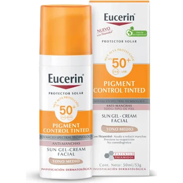 Eucerin Protector Solar Gel Facial Oil Control Tono Medio FPS50+ 50ml