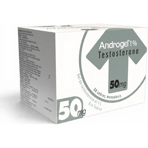Androgel 50 mg gel (Testosterona) 30 sobres