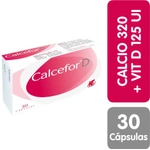 Calcefor D Calcio 320 mg Vitamina D3 1,25 mg 30 Cápsulas